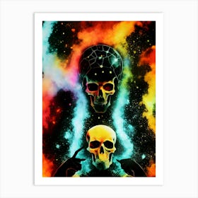 Skulls In Space Art Print