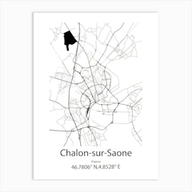 Chalon Sur Saone,France Minimalist Map Art Print