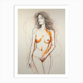 Nude Drawing Art Print