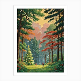 Christmas Tree In The Forest Art Print