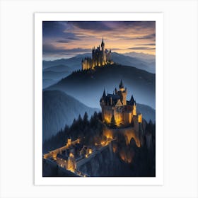 Castle At Night 2 Art Print