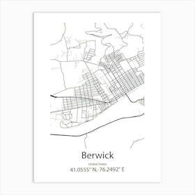 Berwick,United States Minimalist Map Art Print