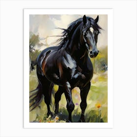 Black Horse Art Print