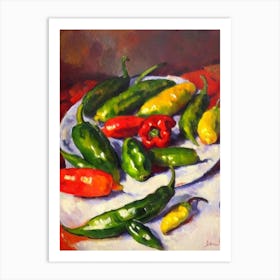 Jalapeno Pepper 2 Cezanne Style vegetable Art Print
