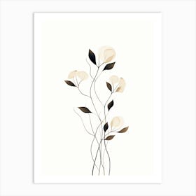 Petals in Motion: Dynamic Floral Line Art Print Art Print