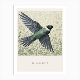 Ohara Koson Inspired Bird Painting Chimney Swift 1 Poster Art Print