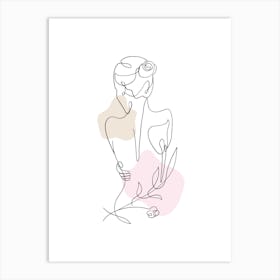 Line Drawing Of A Woman Art Print