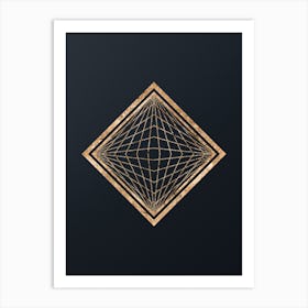 Abstract Geometric Gold Glyph on Dark Teal n.0149 Art Print