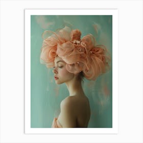 Portrait of A Girl With A pink hair Art Print