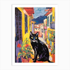 Painting Of A Cat In Verona Italy 2 Art Print