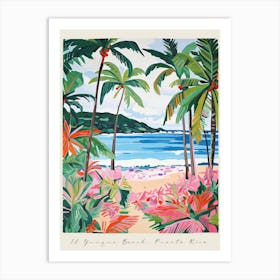 Poster Of El Yunque Beach, Puerto Rico, Matisse And Rousseau Style 3 Art Print