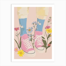 Pink Shoes And Wild Flowers 1 Art Print