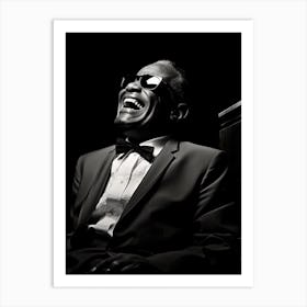 Black And White Photograph Of Ray Charles 1 Art Print