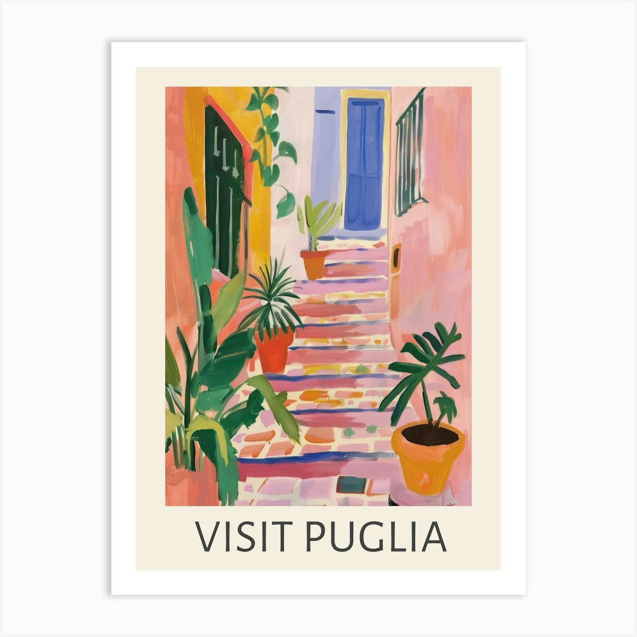 Visit Puglia Travel Poster Art Print by Mambo