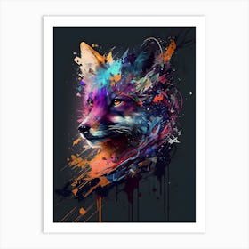 Abstract Fox Painting Art Print