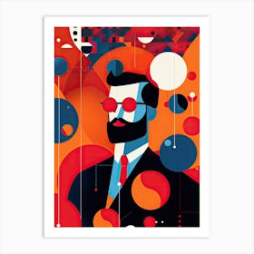 Man In A Suit, abstract minimalism Art Print