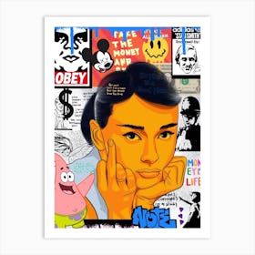 Audrey Hepburn Pop Art Art Print