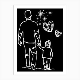 Father And Daughter Happy Father’s Day Art Print