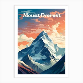 Mount Everest Hiking Modern Travel Art Art Print