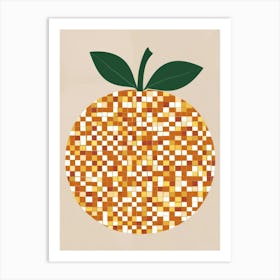 Orange Pixel Art 17 Art Print