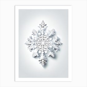 Winter, Snowflakes, Marker Art 1 Art Print