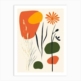 Flowers And Grasses Art Print