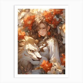 Lion Girl Art Print