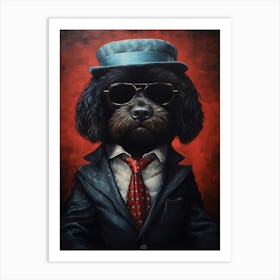 Gangster Dog Portuguese Water Dog Art Print