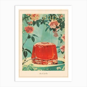 Red Retro Floral Jelly Collage Poster Art Print