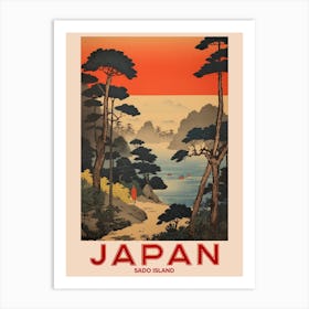 Sado Island, Visit Japan Vintage Travel Art 1 Art Print