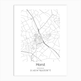 Horst,Netherlands Minimalist Map Art Print