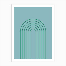 Modern Rainbow Blue And Green Art Print