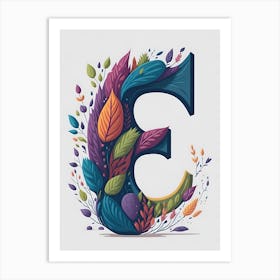 Colorful Letter E Illustration 91 Art Print