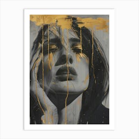 Gold And Black 46 Art Print