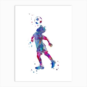 Little Boy Soccer Player Art Print