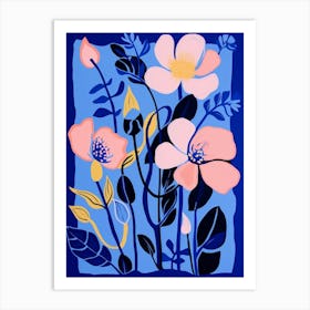 Blue Flower Illustration Freesia 4 Art Print