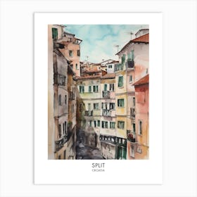 Split 4 Watercolour Travel Poster Art Print