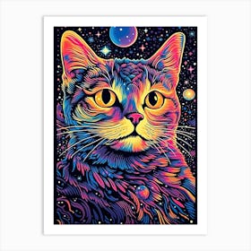 Galactic Pawtergeist, Psychedelic Cats series Art Print