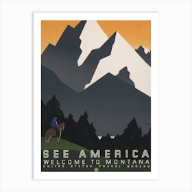 See America Montana Travel Poster Art Print