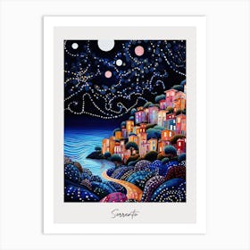 Poster Of Sorrento, Italy, Illustration In The Style Of Pop Art 4 Art Print