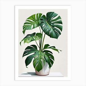 Monstera Obliqua Plant Living Room Art Print (1) Art Print