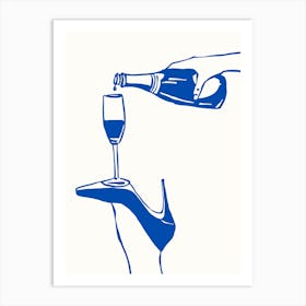 Champagne and Heels Art Print