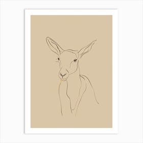 Goat - Boho, Line Art 3 Art Print