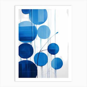 blue white modern art Art Print