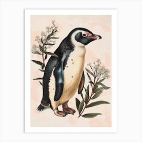 Adlie Penguin King George Island Vintage Botanical Painting 3 Art Print