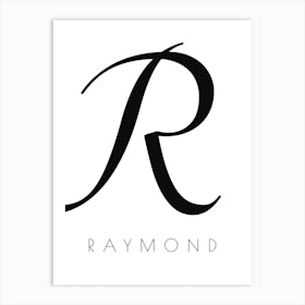 Raymond Typography Name Initial Word Art Print