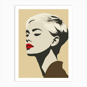 Woman With Red Lips 3 Art Print