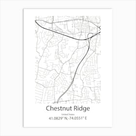 Chestnut Ridge,United States Minimalist Map Art Print