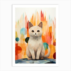 Whiskered Whimsy: Charming Cat Art Art Print