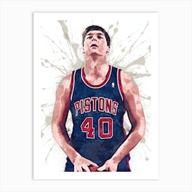 Bill Laimbeer Detroit Pistons 1 Art Print